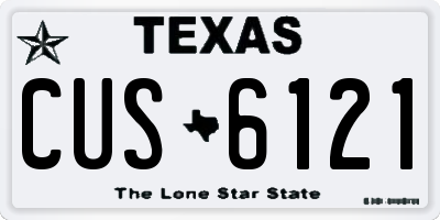 TX license plate CUS6121