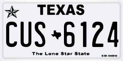 TX license plate CUS6124