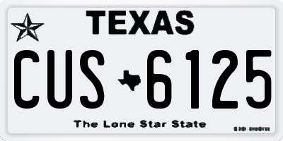TX license plate CUS6125