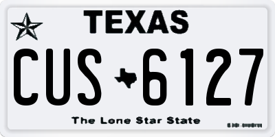 TX license plate CUS6127