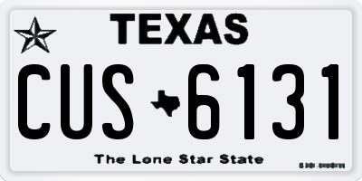TX license plate CUS6131