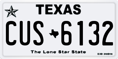 TX license plate CUS6132