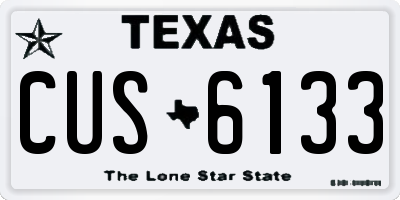 TX license plate CUS6133