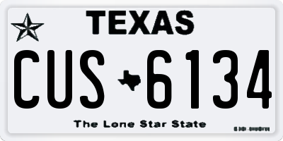 TX license plate CUS6134