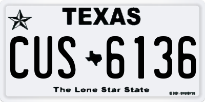 TX license plate CUS6136