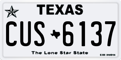 TX license plate CUS6137