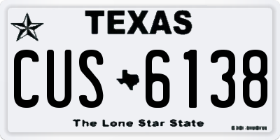 TX license plate CUS6138