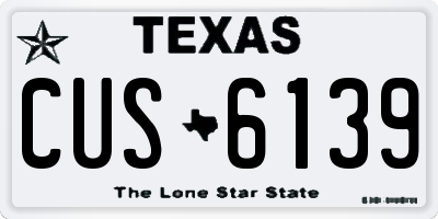 TX license plate CUS6139