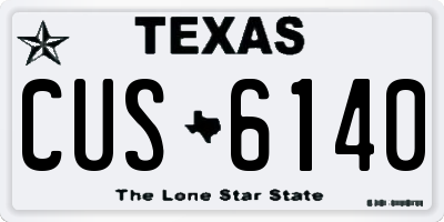 TX license plate CUS6140