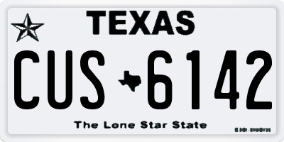 TX license plate CUS6142