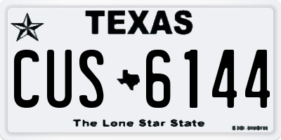 TX license plate CUS6144