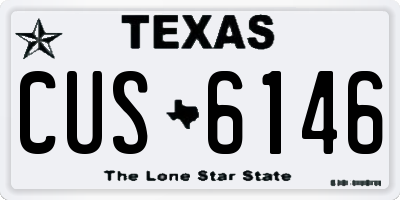 TX license plate CUS6146