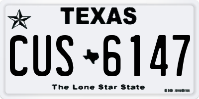TX license plate CUS6147