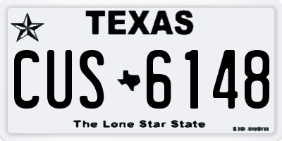 TX license plate CUS6148