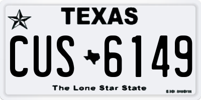 TX license plate CUS6149