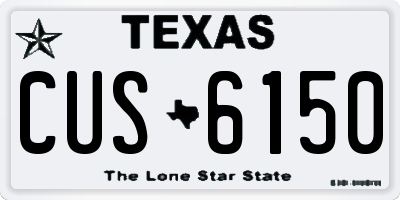 TX license plate CUS6150