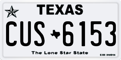TX license plate CUS6153