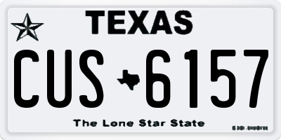 TX license plate CUS6157