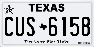 TX license plate CUS6158