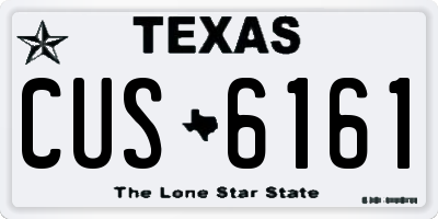 TX license plate CUS6161