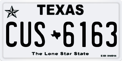 TX license plate CUS6163