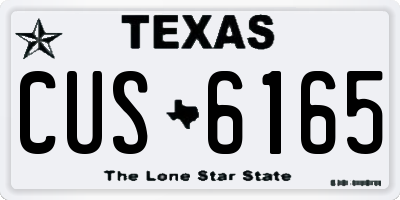 TX license plate CUS6165