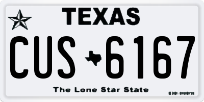 TX license plate CUS6167