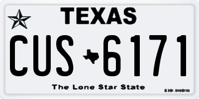 TX license plate CUS6171