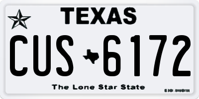 TX license plate CUS6172