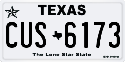 TX license plate CUS6173
