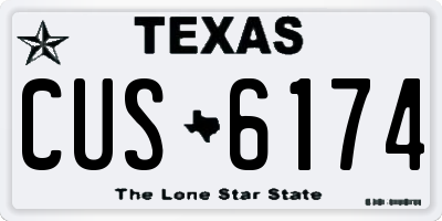 TX license plate CUS6174