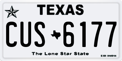 TX license plate CUS6177