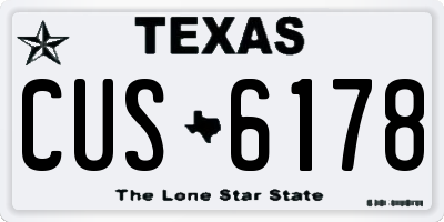 TX license plate CUS6178