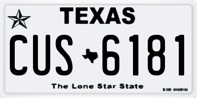TX license plate CUS6181