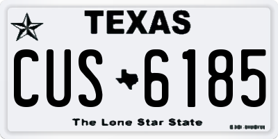 TX license plate CUS6185