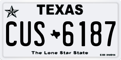 TX license plate CUS6187