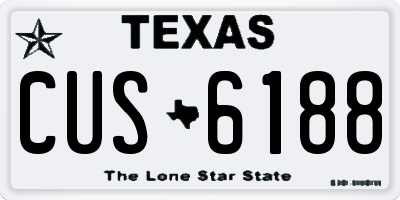 TX license plate CUS6188