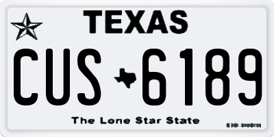 TX license plate CUS6189