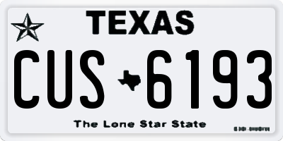 TX license plate CUS6193