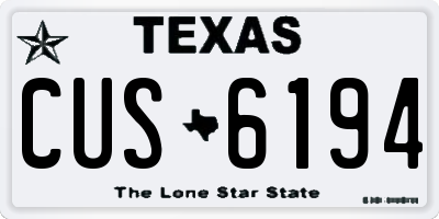 TX license plate CUS6194