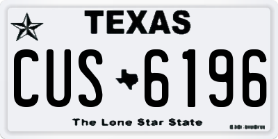 TX license plate CUS6196