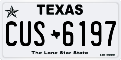 TX license plate CUS6197