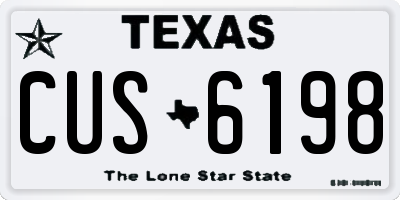 TX license plate CUS6198