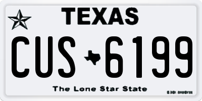 TX license plate CUS6199