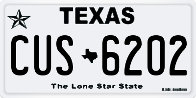 TX license plate CUS6202