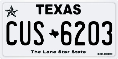 TX license plate CUS6203