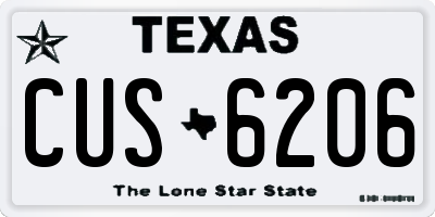 TX license plate CUS6206