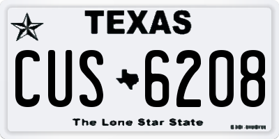 TX license plate CUS6208