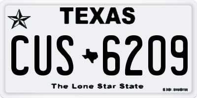 TX license plate CUS6209