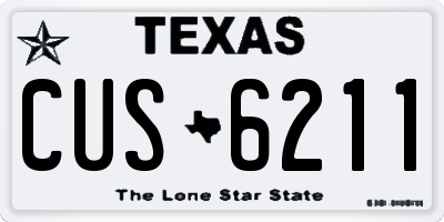 TX license plate CUS6211